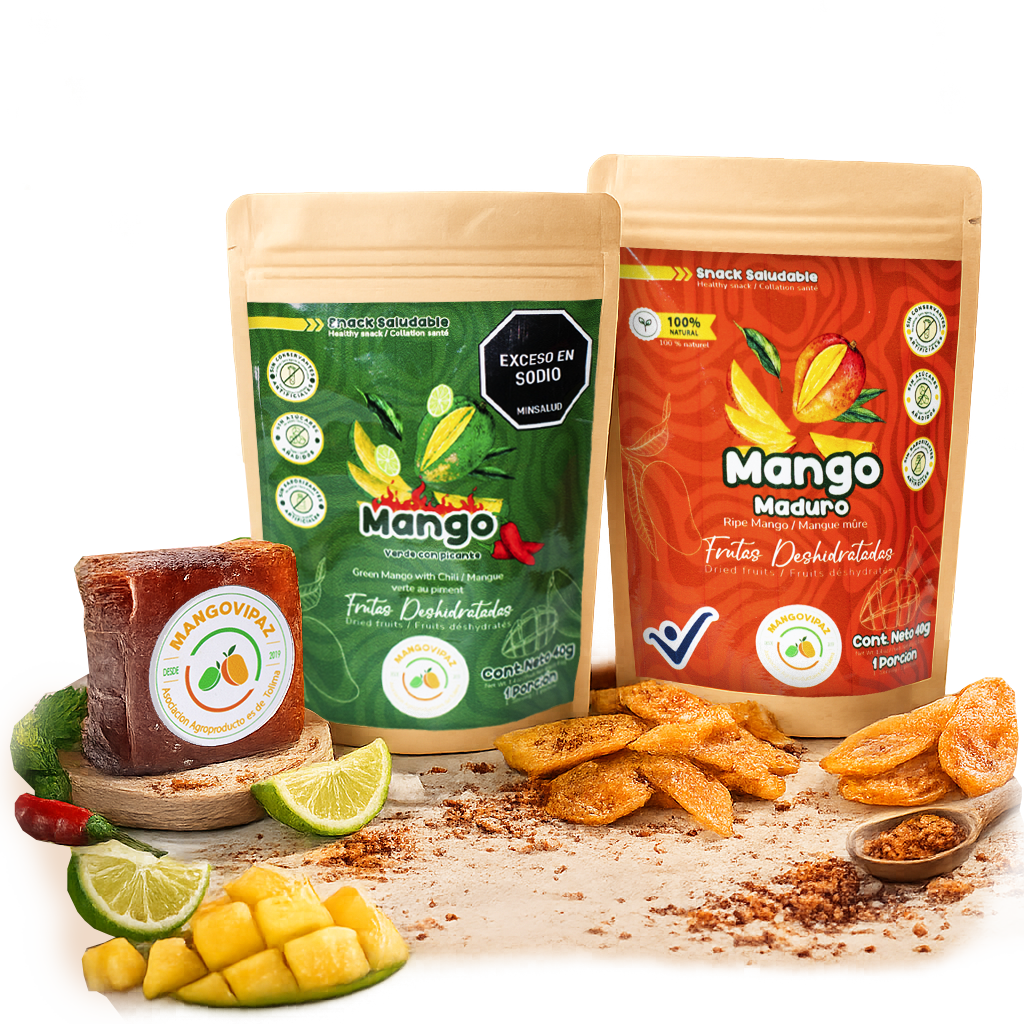 mango verde con sal pimienta deshidratado